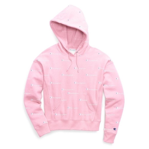 Champion reverse weave pink logo sweater womens Small - Picture 1 of 7